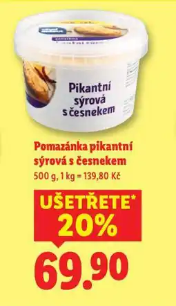 Lidl Pomazánka pikantní sýrová s česnekem nabídka