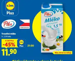 Lidl Trvanlivé mléko nabídka