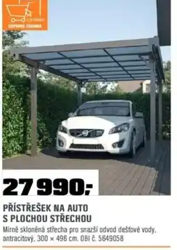 OBI Přístřešek na auto s plochou střechou nabídka