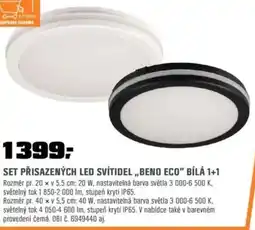 OBI Set přisazených led svítidel „beno eco” bílá 1+1 nabídka