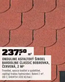 OBI Onduline asfaltový šindel bardoline classic bobrovka, červená, 2 m² nabídka