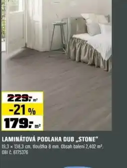 OBI Laminátová podlaha dub,,stone" nabídka
