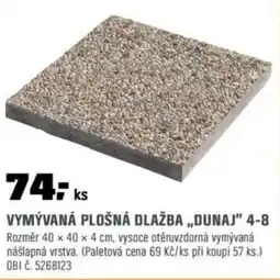 OBI Vymývaná plošná dlažba „dunaj" 4-8 nabídka