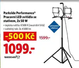 Lidl Parkside Performance Pracovní LED svítidlo se stativem, 2x 50 W nabídka