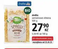 dm drogerie Dmbio semolinové vřetele nabídka