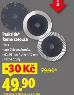 Lidl Parkside řezné kotouče nabídka