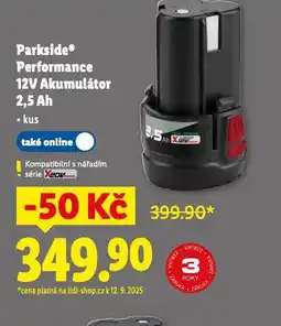 Lidl Parkside performance 12 v akumulátor 2,5 ah nabídka