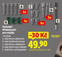 Lidl Parkside příslušenství pro vrtačku sada čtyřhranných adaptérů nabídka