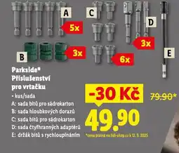 Lidl Parkside příslušenství pro vrtačku sada hloubkových dorazů nabídka