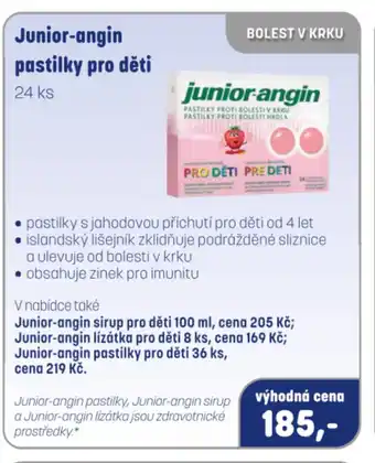 PharmaPoint Junior-angin pastilky pro děti nabídka