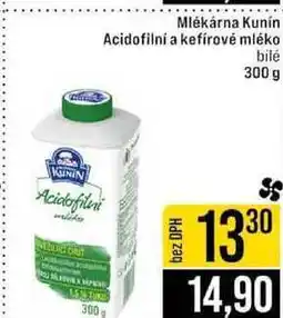 Jip Mlékárna Kunín Acidofilní a kefírové mléko bílé 300 g nabídka