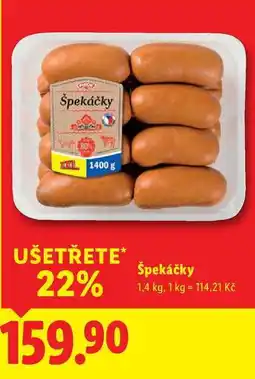 Lidl Špekáčky, 1,4 kg nabídka