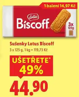 Lidl Sušenky Lotus Biscoff, 3x 125 g nabídka