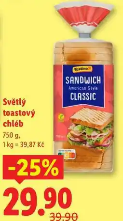Lidl Světlý toastový chléb, 750 g nabídka