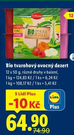Lidl Bio tvarohový ovocný dezert, 12x 50 g nabídka