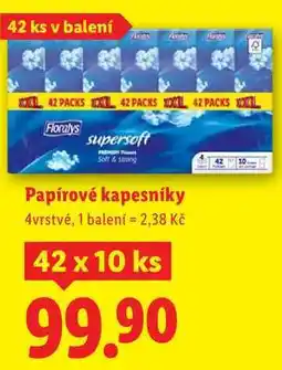 Lidl Papírové kapesníky, 42x 10 ks nabídka