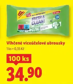 Lidl Vlhčené víceúčelové ubrousky, 100 ks nabídka