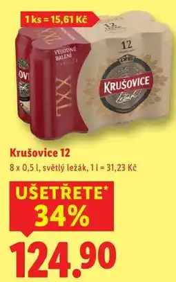 Lidl Krušovice 12, 8x 0,5 l nabídka