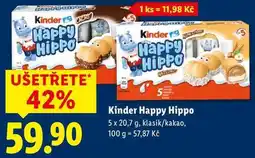 Lidl Kinder Happy Hippo, 5x 20,7 g nabídka