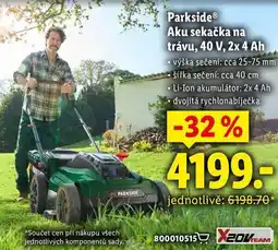 Lidl ParksideⓇ Aku sekačka na trávu, 40 V, 2x 4 Ah nabídka