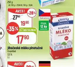 Globus Jihočeské mléko plnotučné nabídka