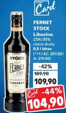 Kaufland FERNET STOCK Lihovina nabídka