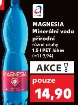 Kaufland MAGNESIA Minerální voda přírodní nabídka