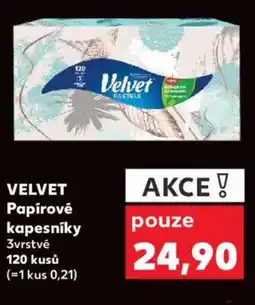 Kaufland VELVET Papírové kapesníky 3vrstvé nabídka