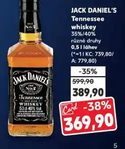 Kaufland JACK DANIEL'S Tennessee whiskey nabídka