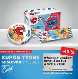 Kaufland Výrobky značky Veselá kráva a sýr a křup nabídka