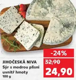 Kaufland JIHOČESKÁ NIVA Sýr s modrou plísní uvnitř hmoty nabídka