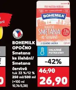 Kaufland Bohemilk opočno smetana čerstvá nabídka
