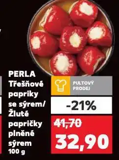 Kaufland Perla žluté papričky plněné sýrem nabídka