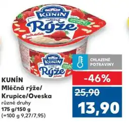 Kaufland KUNIN Mléčná rýže/ Krupice/Oveska nabídka