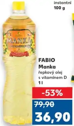 Kaufland FABIO Manka řepkový olej s vitamínem D nabídka