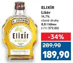 Kaufland ELIXÍR Likér nabídka