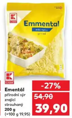 Kaufland Ementál přírodní sýr zrající strouhaný nabídka
