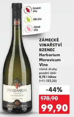 Kaufland ZÁMECKÉ VINAŘSTVÍ BZENEC Herbarium Moravicum Víno nabídka