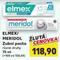 Kaufland ELMEX/ MERIDOL Zubní pasta nabídka