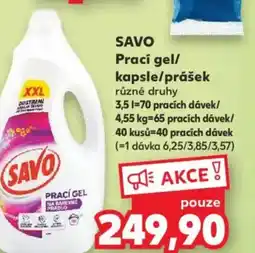 Kaufland SAVO Prací gel/ kapsle/prášek nabídka