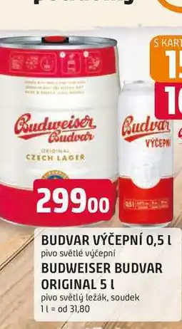 Trefa Budweiser Budvar Světlý ležák pivo sud 5l nabídka