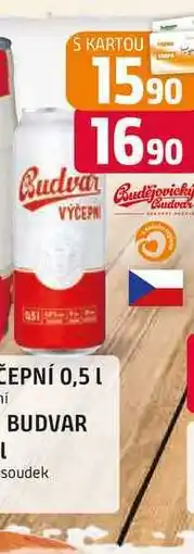 Trefa BUDVAR Pivo světlé výčepní 0,5l 0.5l plech nabídka