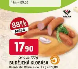 Trefa BUDĚJCKÁ KLOBÁSA 100g nabídka