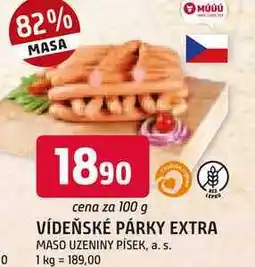 Trefa VÍDEŇSKÉ PÁRKY EXTRA 100g nabídka