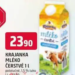 Trefa KRAJANKA MLÉKO ČERSTVÉ 1l polotučné, 1,5 % nabídka