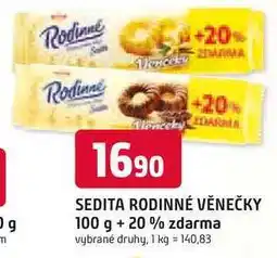 Trefa SEDITA RODINNÉ VĚNEČKY 100 g +20% zdarma nabídka