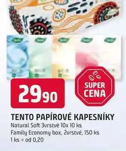 Trefa TENTO PAPÍROVÉ KAPESNÍKY Natural Soft 3vrstvé 10x 10 ks nabídka