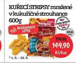 RABBIT řeznictví KUŘECÍ STRIPSY mražené v kukuřičné strouhance 600g/kus nabídka
