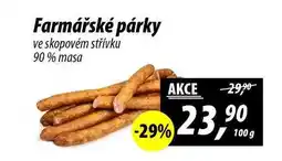 ZEMAN Farmářské párky ve skopovém střívku 90% masa, 100 g nabídka