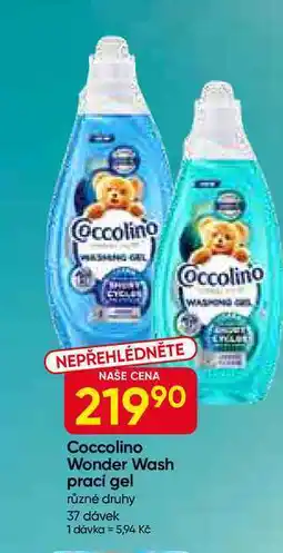 Hruška Coccolino Wonder Wash prací gel různé druhy 37 dávek nabídka